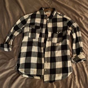 Plaid shirt black and white